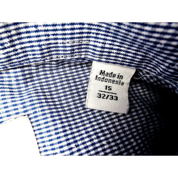 Calvin Klein Slim Fit Size 15 32-33 Blue White Check Performance Non Iron Shirt - Picture 5 of 12